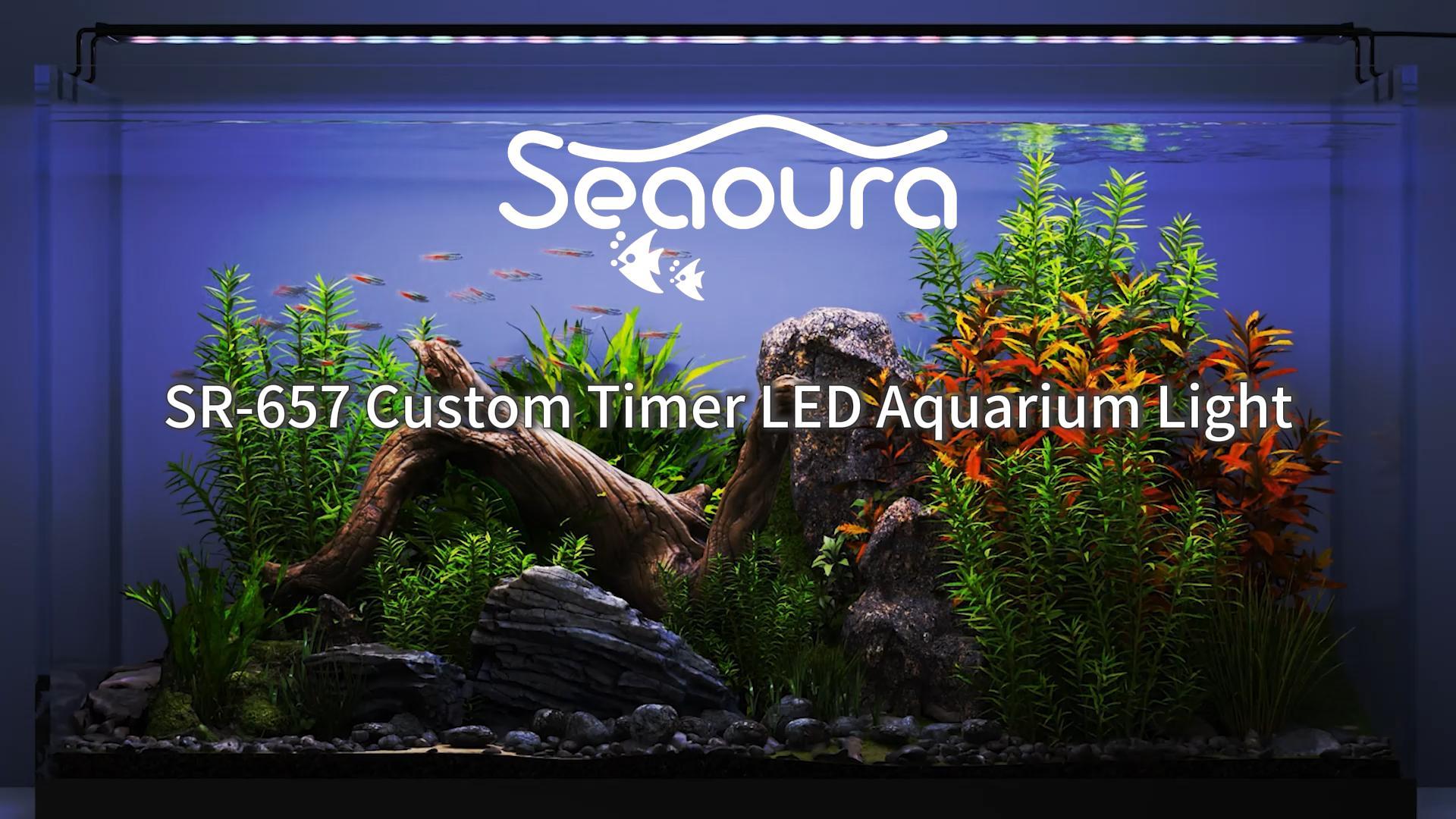 SEAOURA LED Aquarium Light SR-657, 24/7 Custom Timer, Power-Off